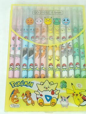 Pokemon Evolution Picachu Raichu Charmander Gel Pens Lot Of 12 Gel Pens NEW